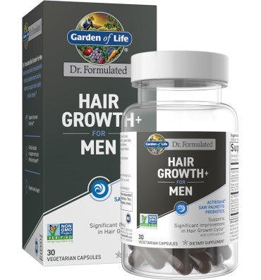 Men's Hair Growth Saw Palmetto, Black Rice Hemp. 30 caps