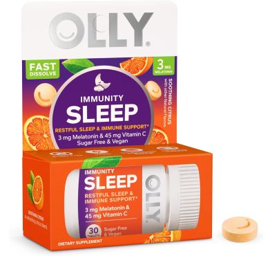 Immunity Sleep, Disuelve rápido 3 mg Melatonina, sabor Cítrico. 30 unidades