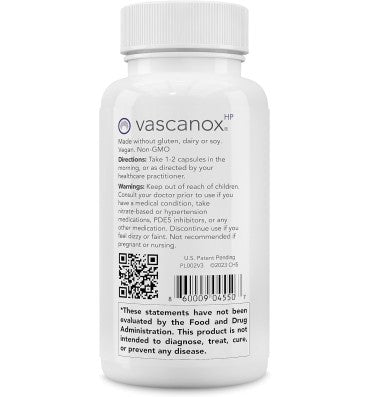 Vascanox HP Next Generation Nitric Oxide Support. 60 vcaps