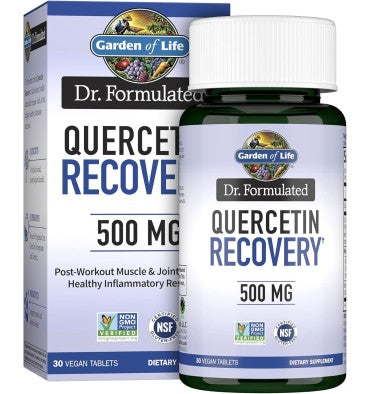 Garden of Life Dr. Formulated, Quercetina soporte Recuperación Muscular con Zinc y Cúrcuma. 30 tabletas
