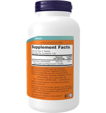 Citrato de Magnesio 200 mg. 250 tabs