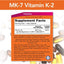 Vitamina MK7 y K2 100 mcg. 60 vcaps