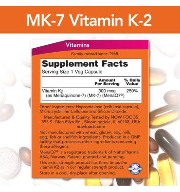 Vitamina MK7 y K2 100 mcg. 60 vcaps