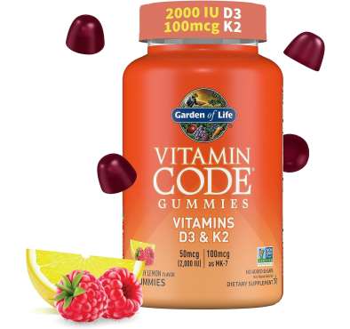 Vitamina D3 y K2, Salud Osea e Inmune. 45 gomitas