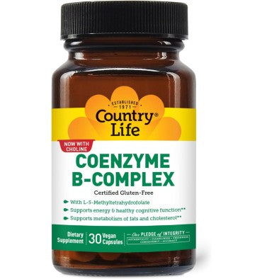 Coenzyma Complejo Vitamina B. 30, 60 y 120 tabs