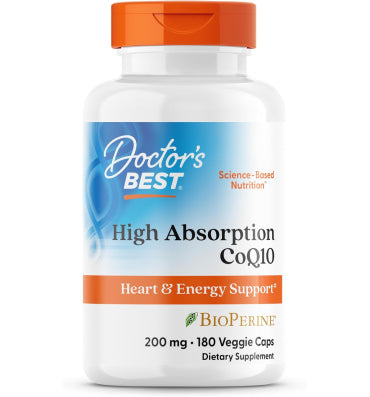 Doctor's Best High Absorption CoQ10 200mg with BioPerine. 180 Vcaps