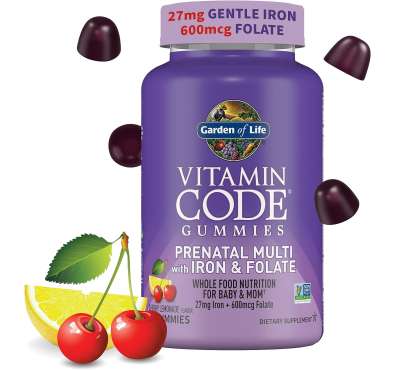 Multivitamínico Prenatal en Gomitas; Hierro, Folato, Biotina. 90 gomitas