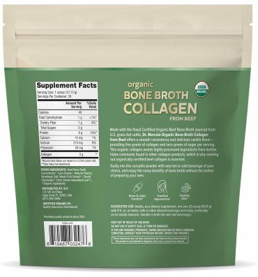 Colágeno Caldo de Huesos Orgánico en polvo, 2 sabores. 30 servings