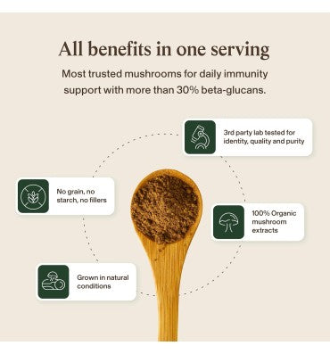 "Immune Support"; Extracto de Hongo Turkey Tail Orgánico. 4 opc