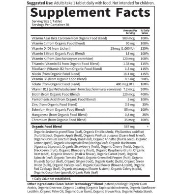 Multivitamínico Orgánico para Hombre, 1 Diaria. 2 opc