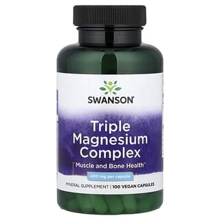 Triple Magnesio Complex, 400 mg, 100 Vegan cápsulas