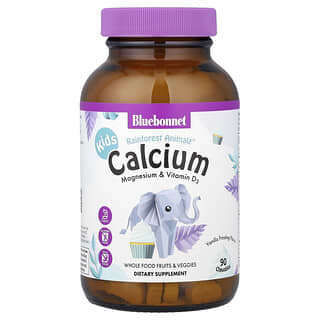 Niños, Rainparaest Animalz, Calcio Magnesio & Vitamina D3, Vainilla Frosting, 90 masticables