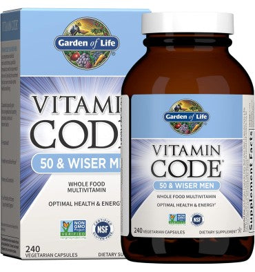 Multivitamínico RAW para Hombres +50. 240 Vcaps