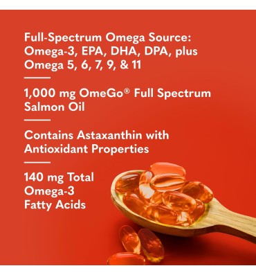 Omega 3 de amplio espectro de Aceite de Salmón, 1 al día. 60 softgel