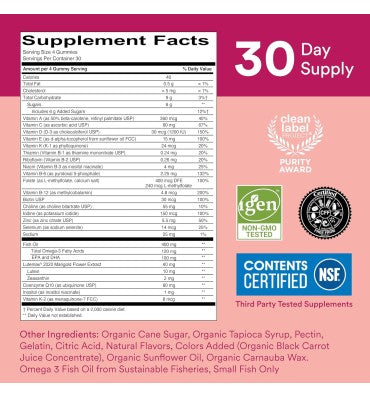 Multivitamínico para Mujer 50+, completo. 120 gomitas.
