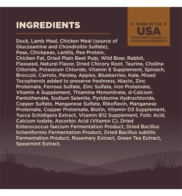 Alimento Wild Game, sin Granos, Alto en Proteína. 11.8 kg.