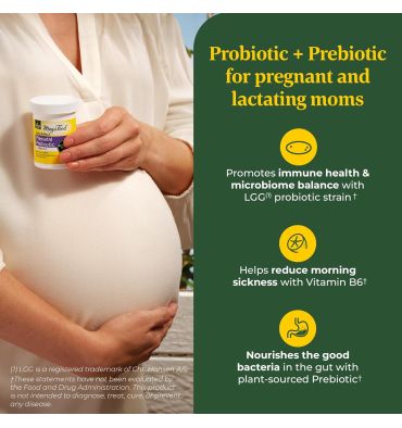 Probiótico y Prebiótico Prenatal, Nauseas, Digestión e Inmunidad.  30 caps