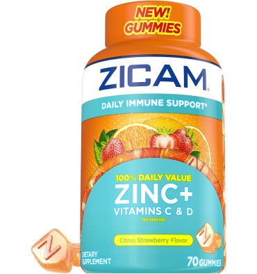 Gomitas de Zinc, Vitamina C y D sabor fresa.