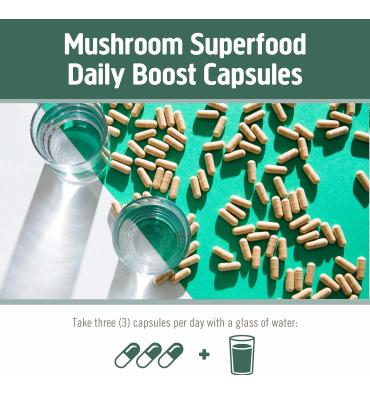 Mezcla de Hongos Relax, Reishi, Aswaghandha, Gaba, Magnesio. 90 unidades