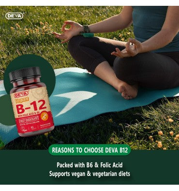 Vitamina B12, Ácido Fólico y B-6 de rápida disolución Vegetariana. 90 tabs.