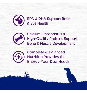 Alimento Natural para Cachorros raza Grande, Pollo, Salmon Arroz. 13.6 kg.