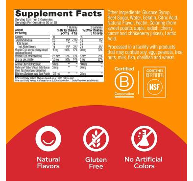 Gomitas Sistema Inmunológico para Niños sabor Cereza. 50 Gummies