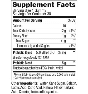 Prebióticos y Probióticos sabor Durazno. 30 gomitas