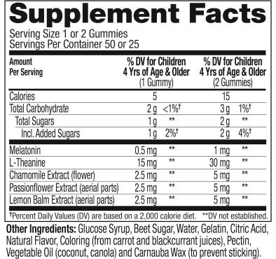 Gomitas de Melatonina para Niños sabor Raspberry, 50 Gomitas