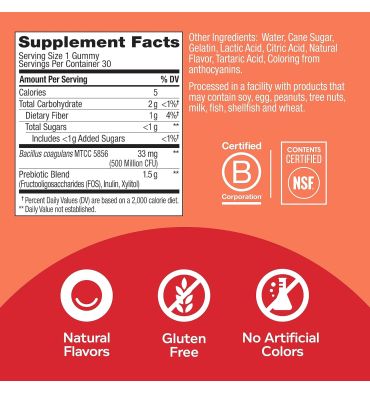 Prebióticos y Probióticos sabor Durazno. 30 gomitas