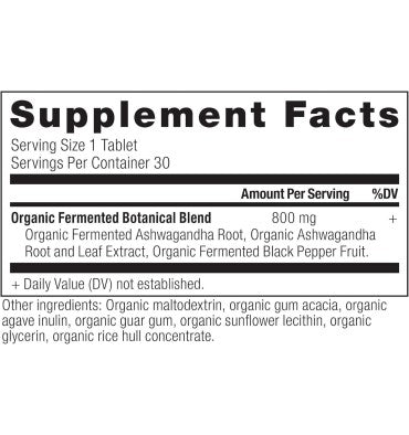 Ancient Nutrition, Ashwagandha Orgánica Fermentada. 30 Tabs