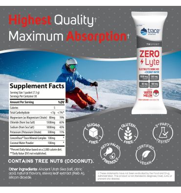ZeroLyte Electrolitos sin Azúcar sabor Sandía Salada. 30 sobres