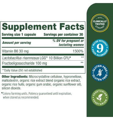 Probiótico y Prebiótico Prenatal, Nauseas, Digestión e Inmunidad.  30 caps