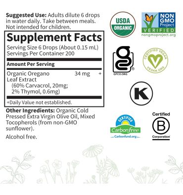 Aceite de Orégano (Oil of Oregano) 30 ml.
