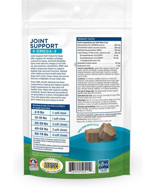 Nordic Naturals, Joint Support and Omega para Perros. 30 chews.