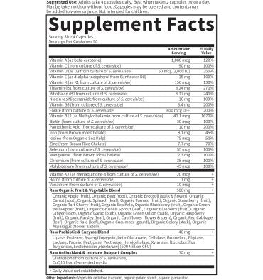 Multivitamínico RAW para Mujeres. 120 Vcaps