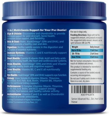 Suplemento Multifuncional 11 en 1 para perros. 90 chews