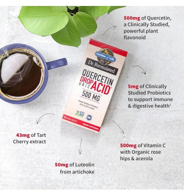 Quercetina Ácido Úrico. Vitamina C, Probióticos. 60 tabletas.