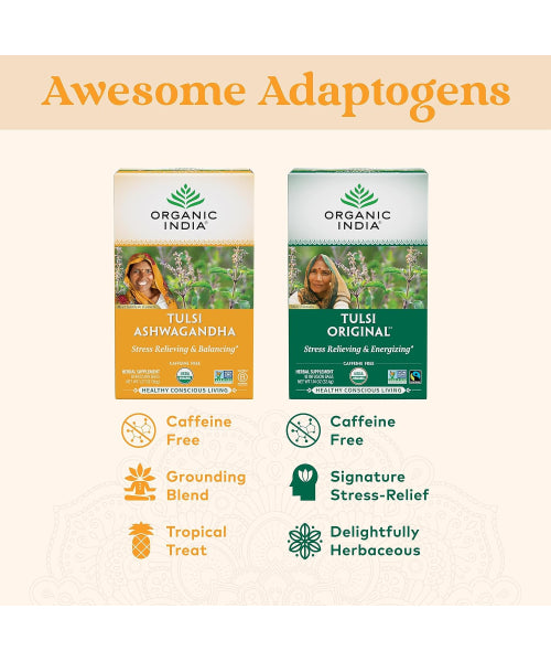 Organic India, Té de Hierbas Tulsi Ashwagandha Orgánico. 54 bolsitas
