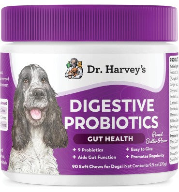 Digestive Probiotic for Dogs, 9 Probiotics for Gut Health. 90 chew