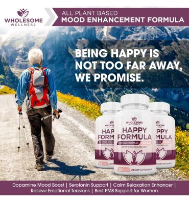Happy Formula, Alivia el Estrés y Depresión, 60 Caps.
