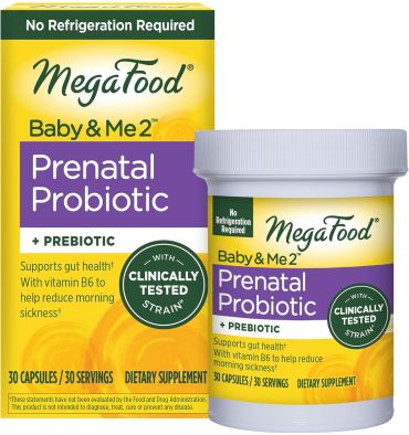 Probiótico y Prebiótico Prenatal, Nauseas, Digestión e Inmunidad.  30 caps
