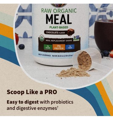 Raw Meal Alimento Completo sabor Chocolate. 1,078 gr.