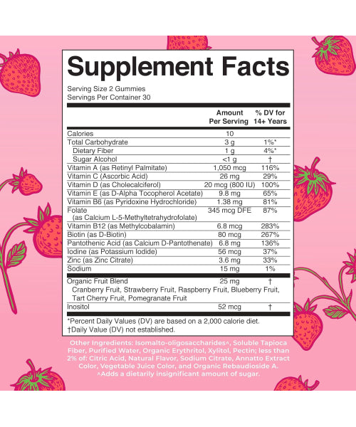 Mary Ruth´s, Multivitamínico para Mujer, sabor Fresa, sin azúcar. 60 gomitas.