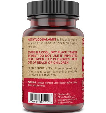 Vitamina B12, Ácido Fólico y B-6 de rápida disolución Vegetariana. 90 tabs.