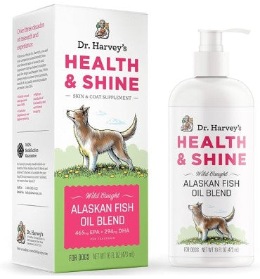 Health and Shine Alaskan Fish Oil Blend for Dogs. 454 ml.
