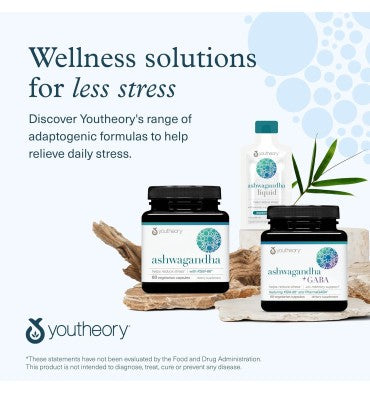Youtheory, Ashwagandha  y Cúrcuma. 60 unidades