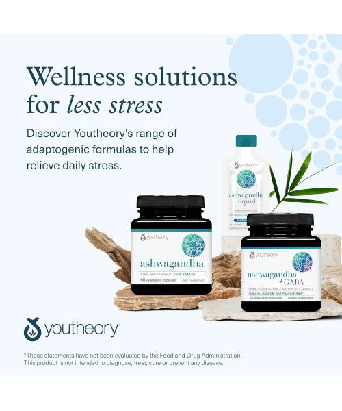 Youtheory, Ashwagandha Orgánica con KSM-66. 60 cápsulas vegetarianas
