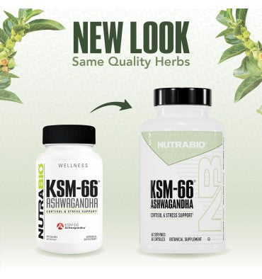 Nutrabio, Ashwagandha KSM 66 600 mg. 2 tamaños
