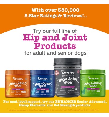 Senior Advanced Mobility Joint. Supplemento con Glucosamina, Chondroitina y MSM, Vitamina C y E, sabor Pollo.90 chews
