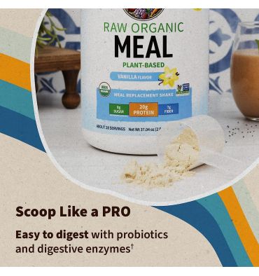 Raw Meal Alimento Completo sabor Vainilla. 1,050 gr.